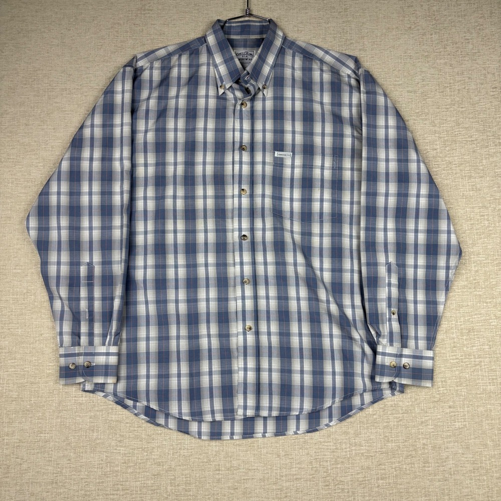 Vintage 90's Guess Jeans USA Workwear Plaid Button Down Shirt Mens Medium Grey